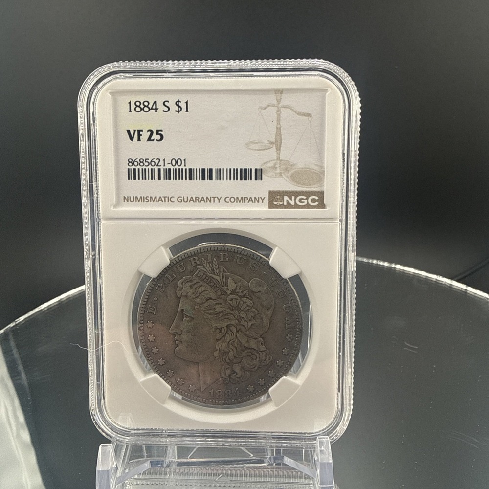 1884-S Morgan Silver Dollar NGC VF25 Key Date - Better Date San Francisco Silver